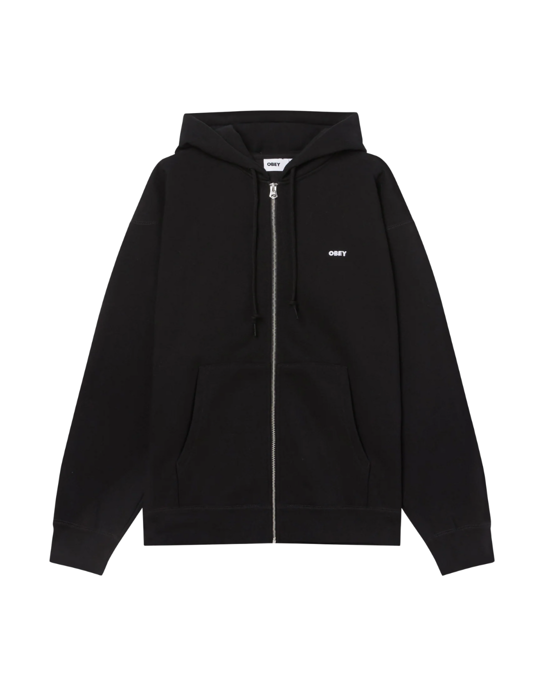 Obey - Established Works Bold Zip Hood 2 Fleece - Nero