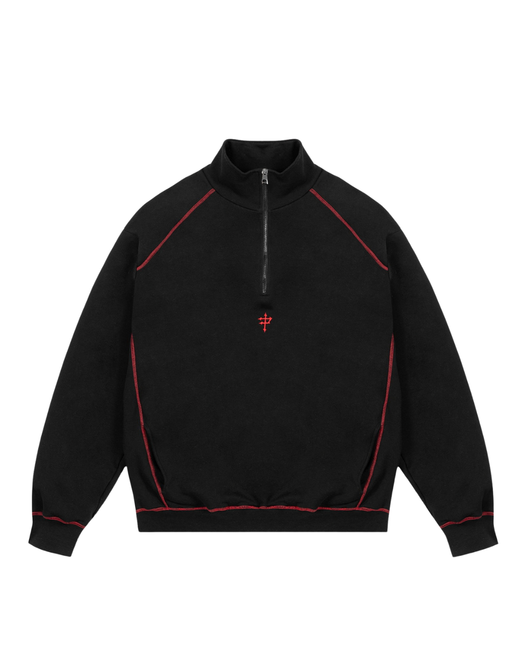 Propaganda - Half Zip Crewneck Capital - Nero