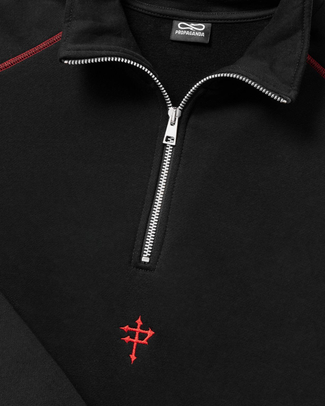 Propaganda - Half Zip Crewneck Capital - Nero