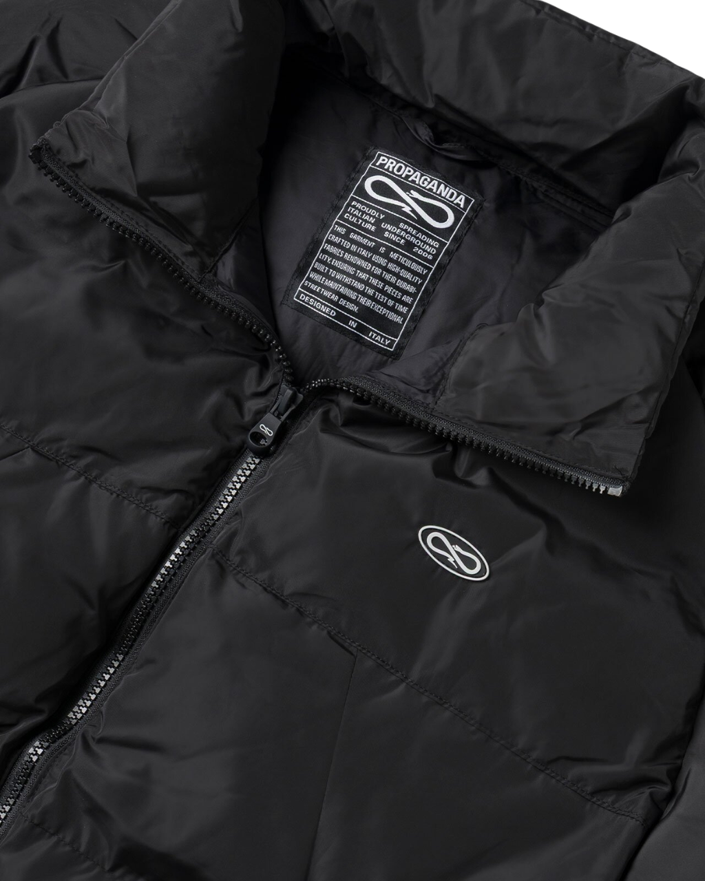 Propaganda - Puffer Jacket Logo Atom - Nero