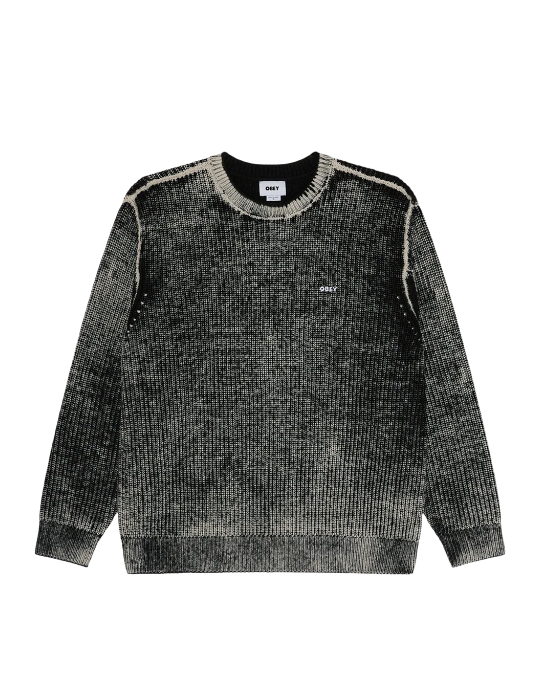Obey - Obey Spray Effect Sweater - Dark Black Multi