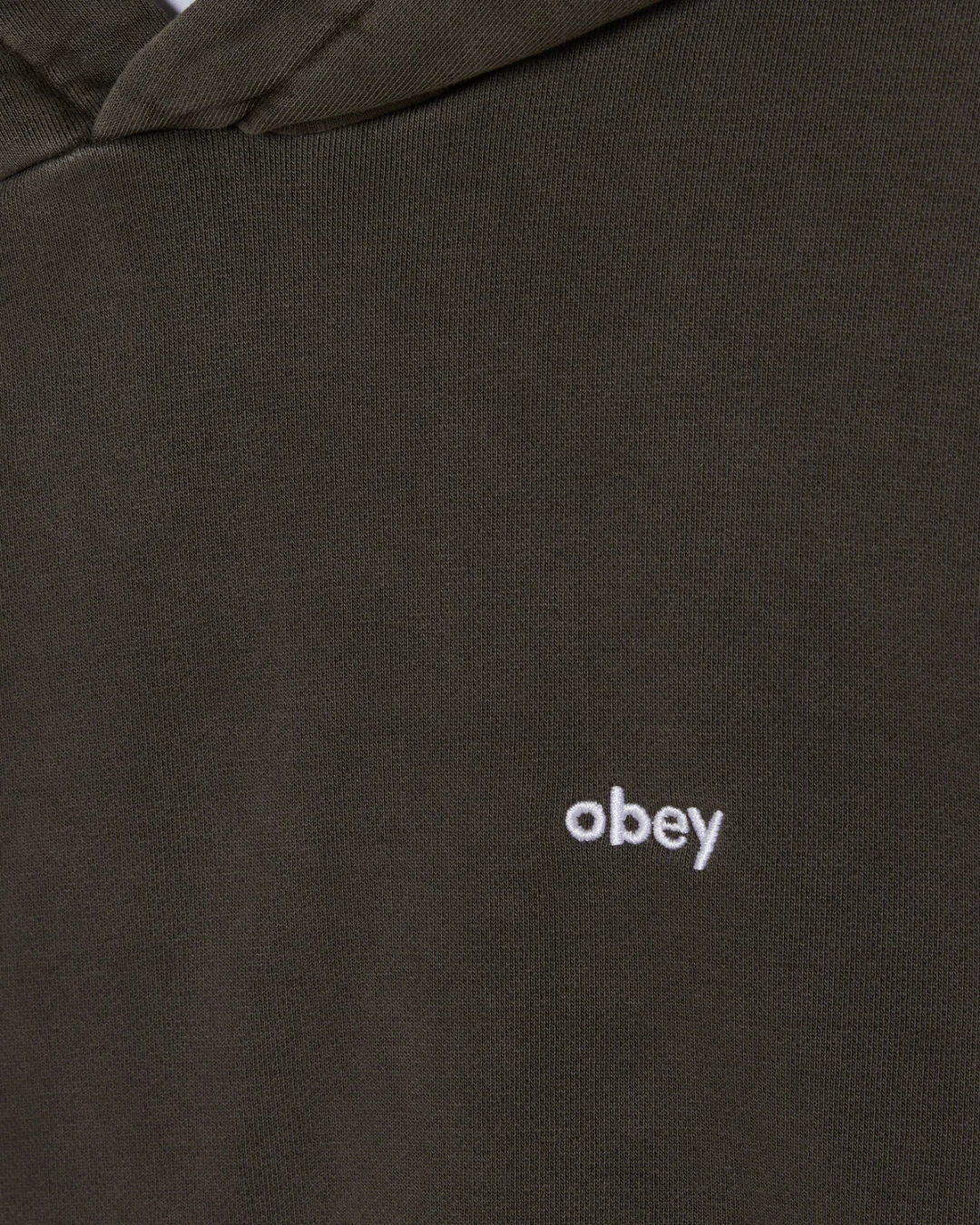 Obey - Lowercase Pigment Hood Fleece - Pigment Black Olive