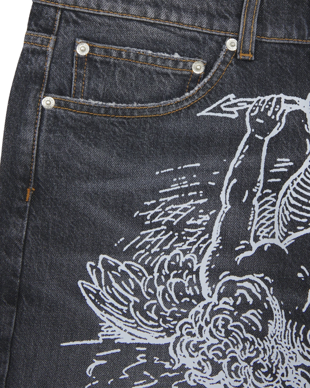 Iuter - Damage Loose Denim Pants - Charcoal