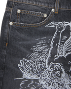 Iuter - Damage Loose Denim Pants - Charcoal