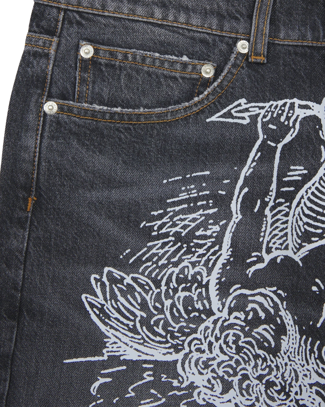 Iuter - Damage Loose Denim Pants - Charcoal