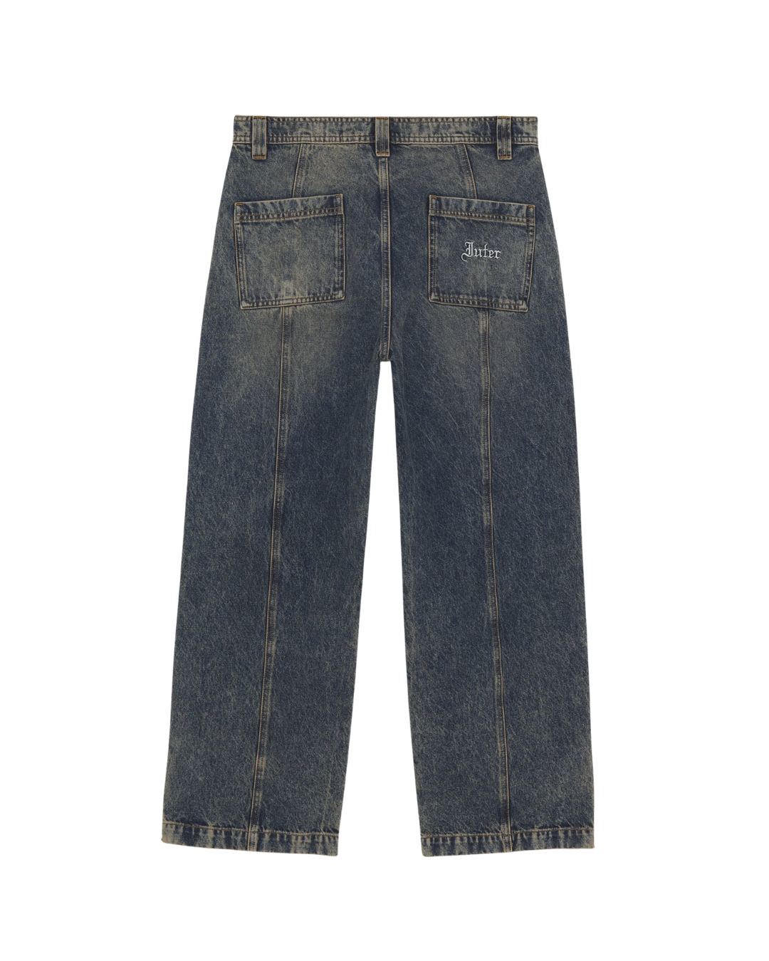 Iuter - Grid Zipped Denim Pants - Yellowfade