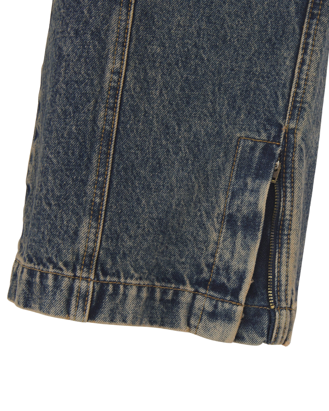 Iuter - Grid Zipped Denim Pants - Yellowfade