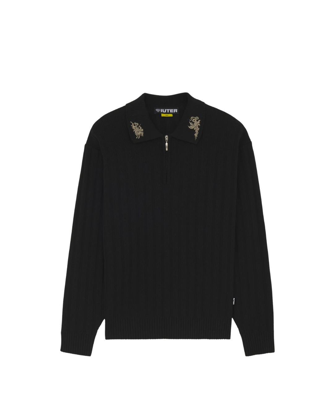 Iuter - Courage Half Zip Knit Polo - Nero