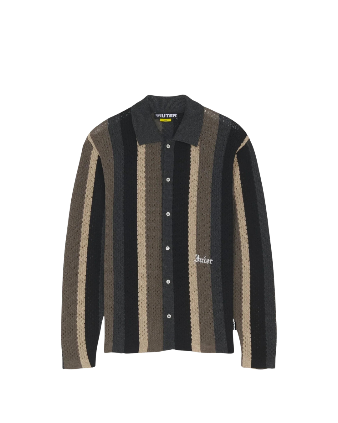 Iuter - Striped Knit L/S Shirt - Nero