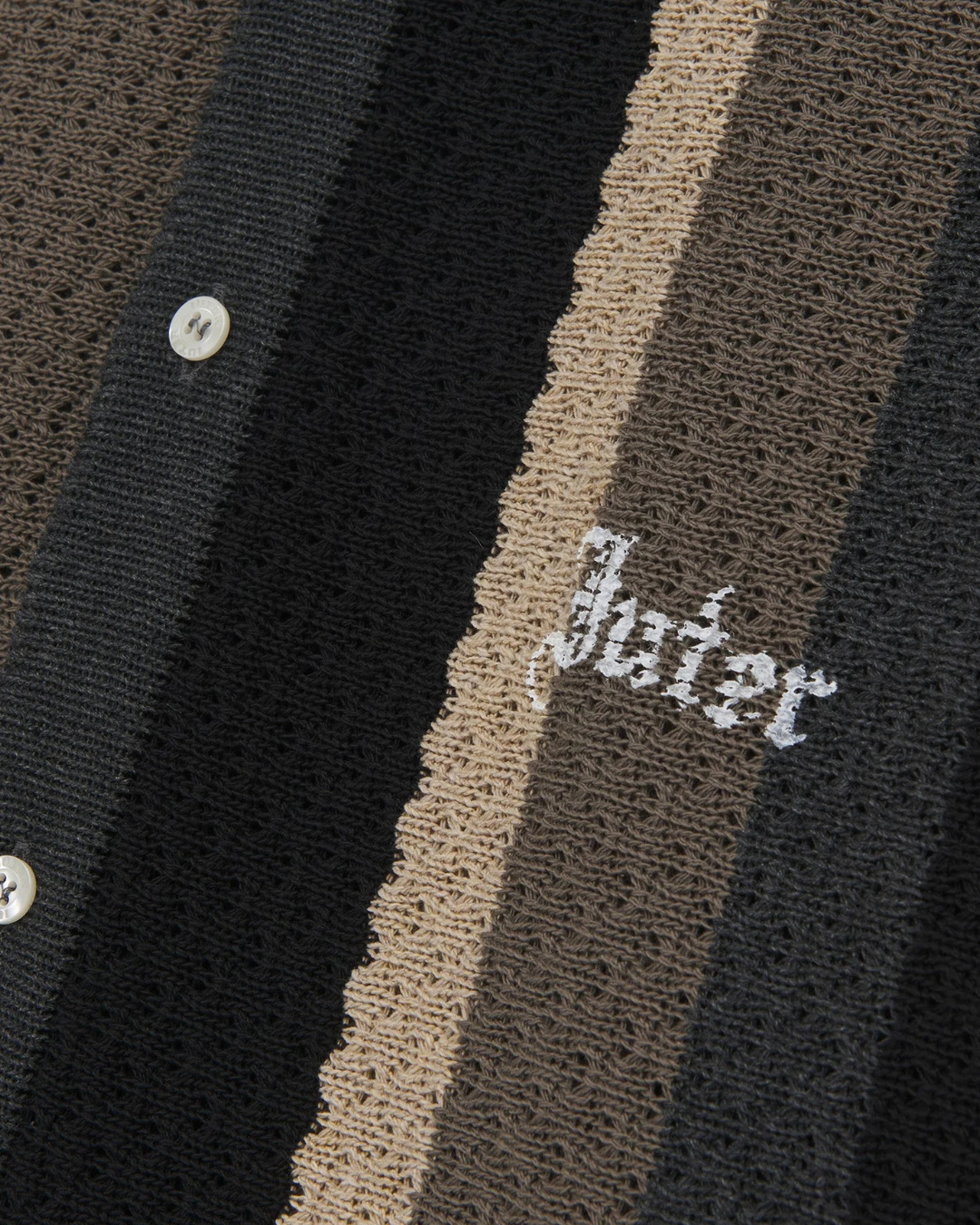 Iuter - Striped Knit L/S Shirt - Nero