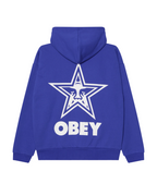 Obey - Bold Star Extra Heavy Hood Fleece - Blu