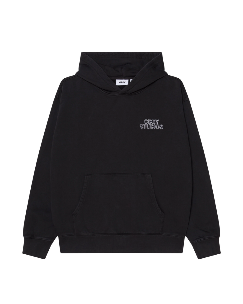 Obey - Studios Faded Hood Fleece - Nero