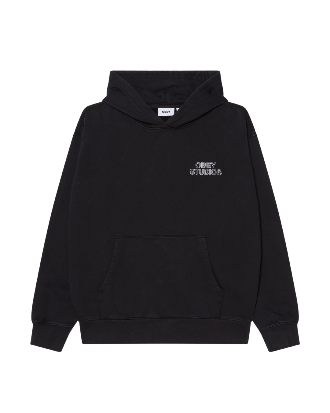 Obey - Studios Faded Hood Fleece - Nero