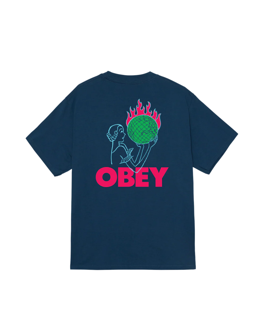 Obey - World In Flames Tee - Blu