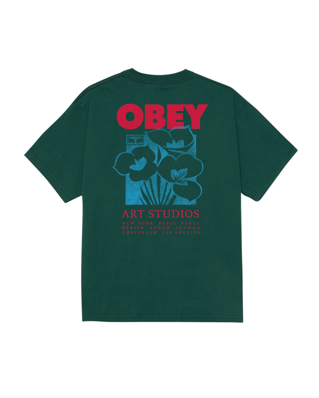 Obey - Art Studio Flowers Tee - Verde