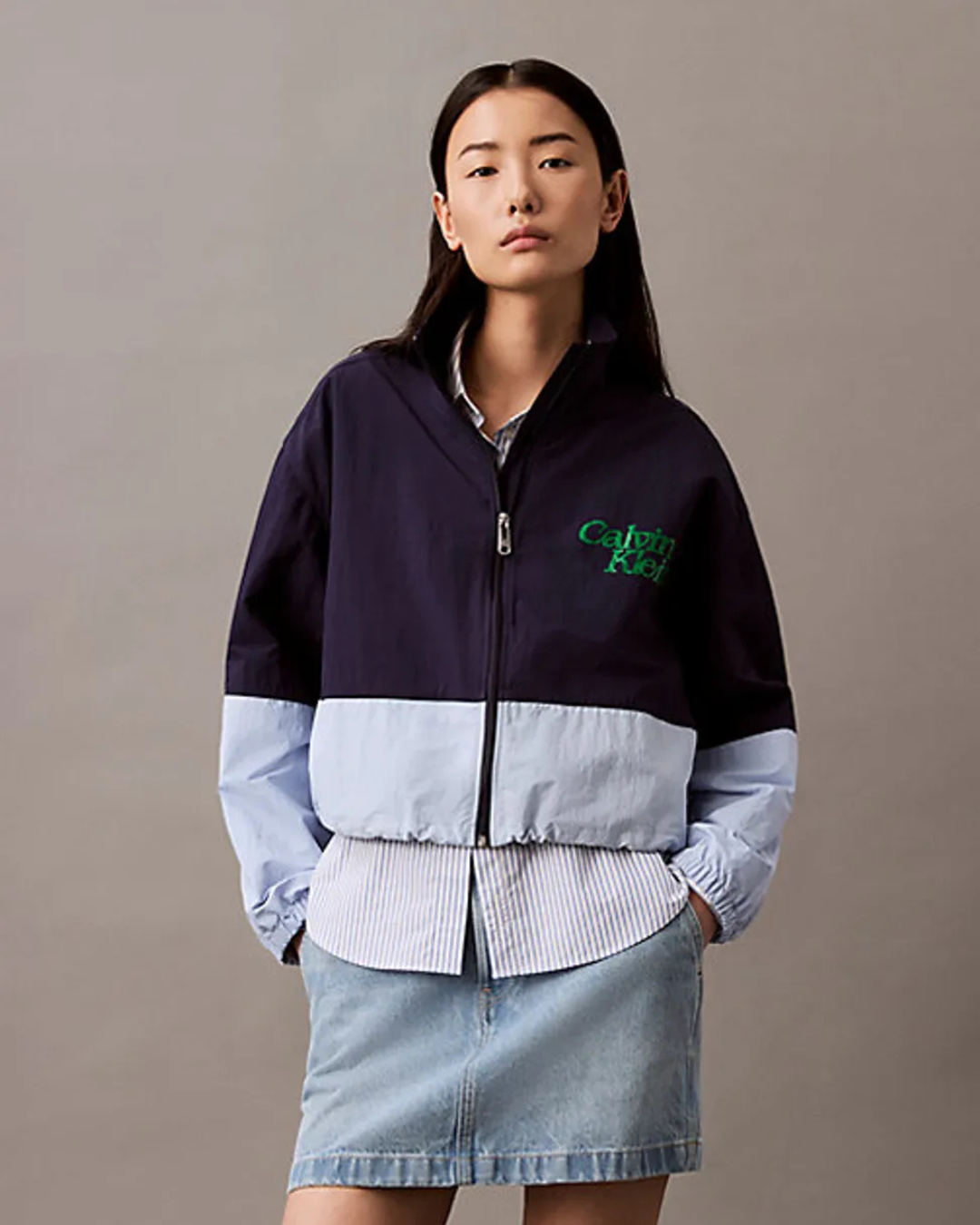 Calvin Klein Jeans - Colorblock Nylon Pullover - Blue