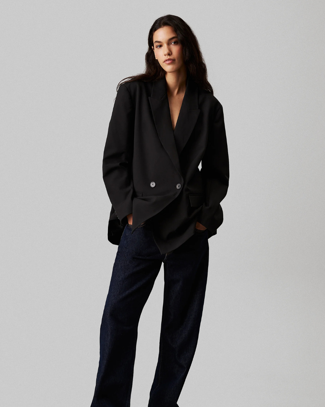 Calvin Klein Jeans - Double Breasted Relaxed Blazer - Black