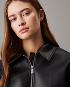 Calvin Klein Jeans - Faux Leather Zipped Jacket - Black