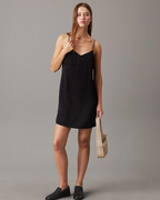 Calvin Klein Jeans - Bustier Seam Satin Dress - Black